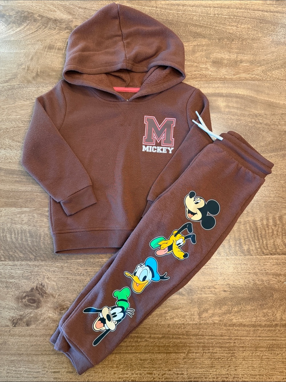 Disney Brown Mickey & Friends Hoodie and Joggers Set